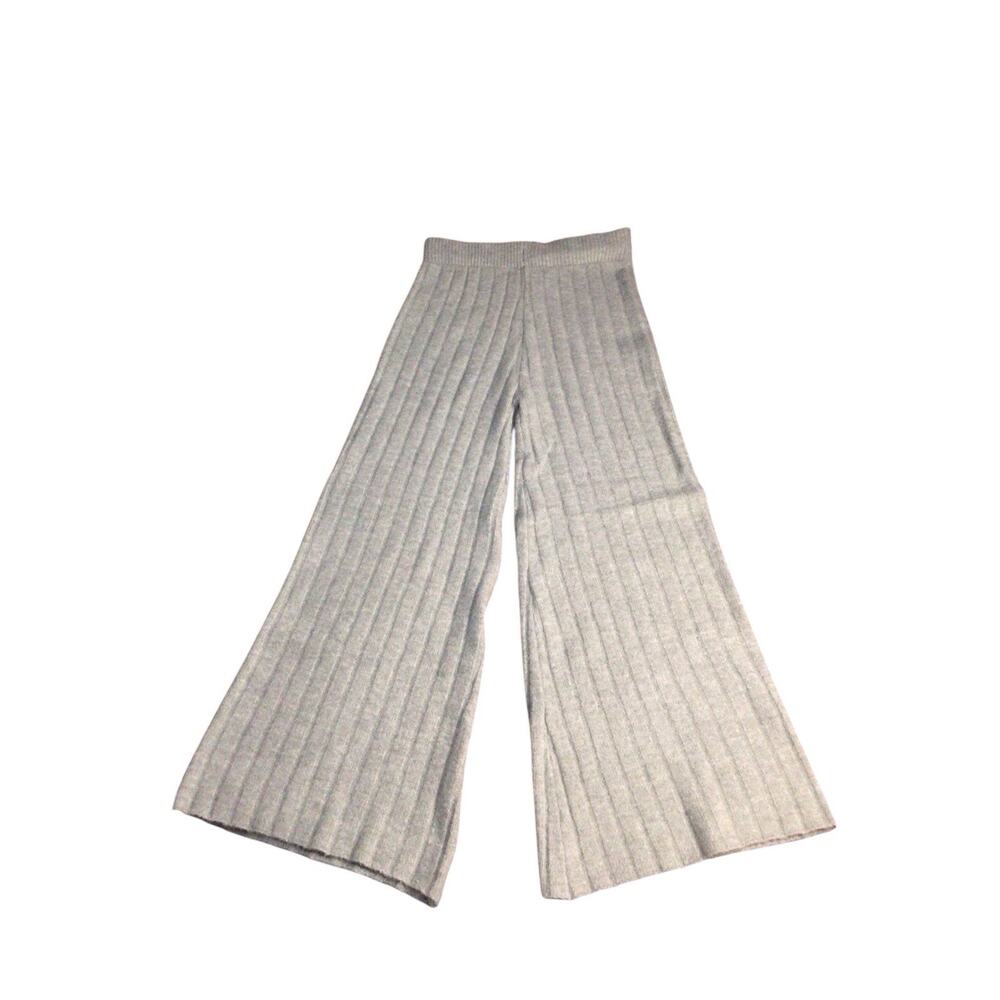 Sincerely Jules Ribbed Knit Wide Leg Lounge Pants Women's Medium Sage Green Soft